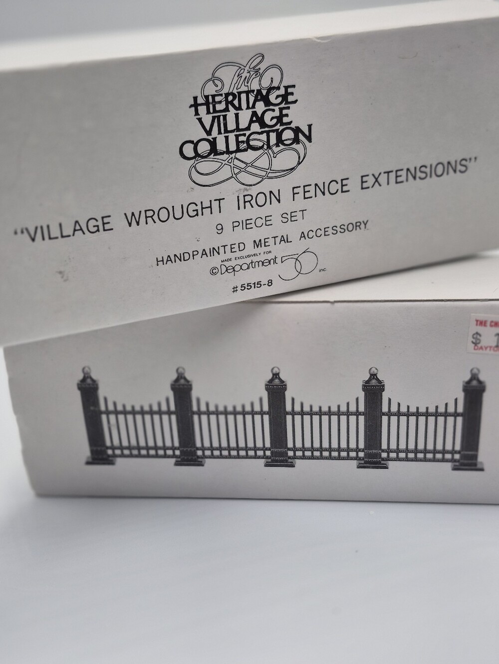 Department 56 village rose iron fence. Extensions, nine p set box of two